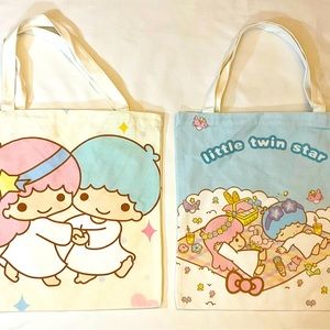 (Sold) 2 Little Twin Star Canvas Tote Bags